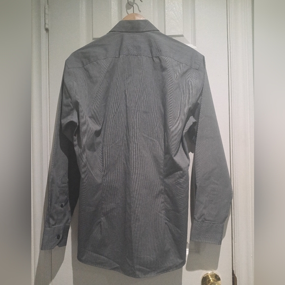 Hudson Room Egyptian Cotton Charcoal Gray Dress Shirt for Men - Picture 4 of 4